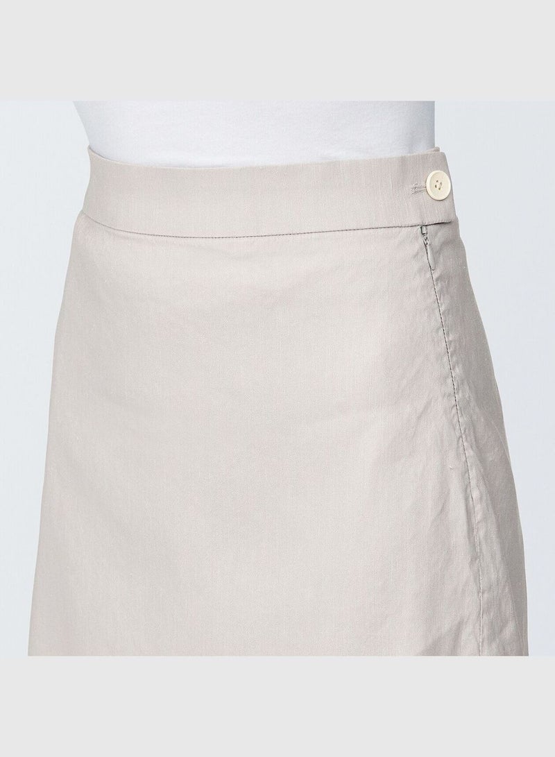 Hemp Blend Stretch Straight Skirt