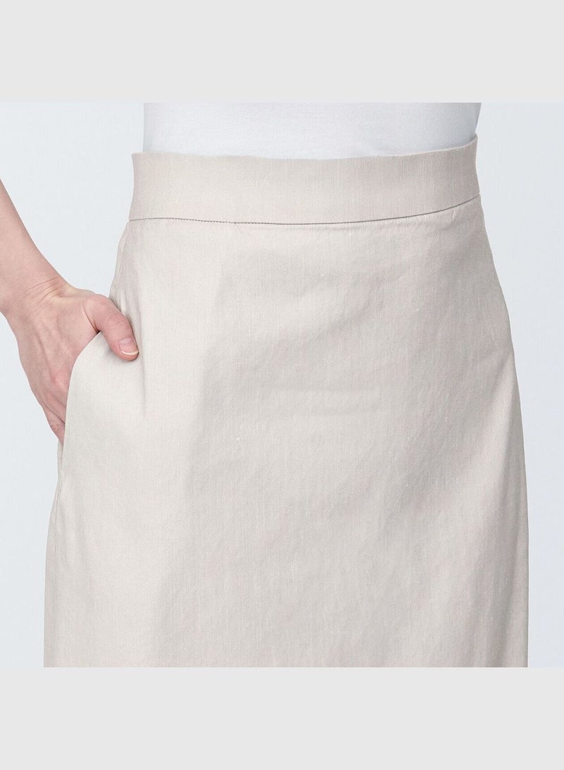 Hemp Blend Stretch Straight Skirt