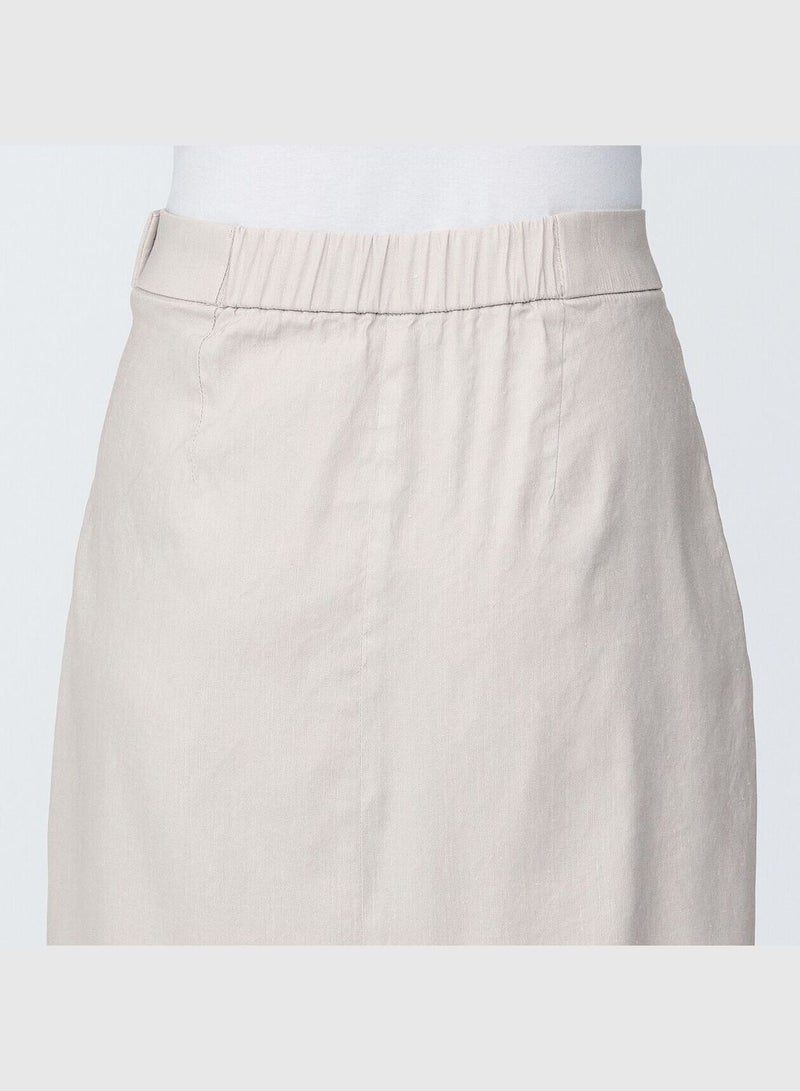 Hemp Blend Stretch Straight Skirt