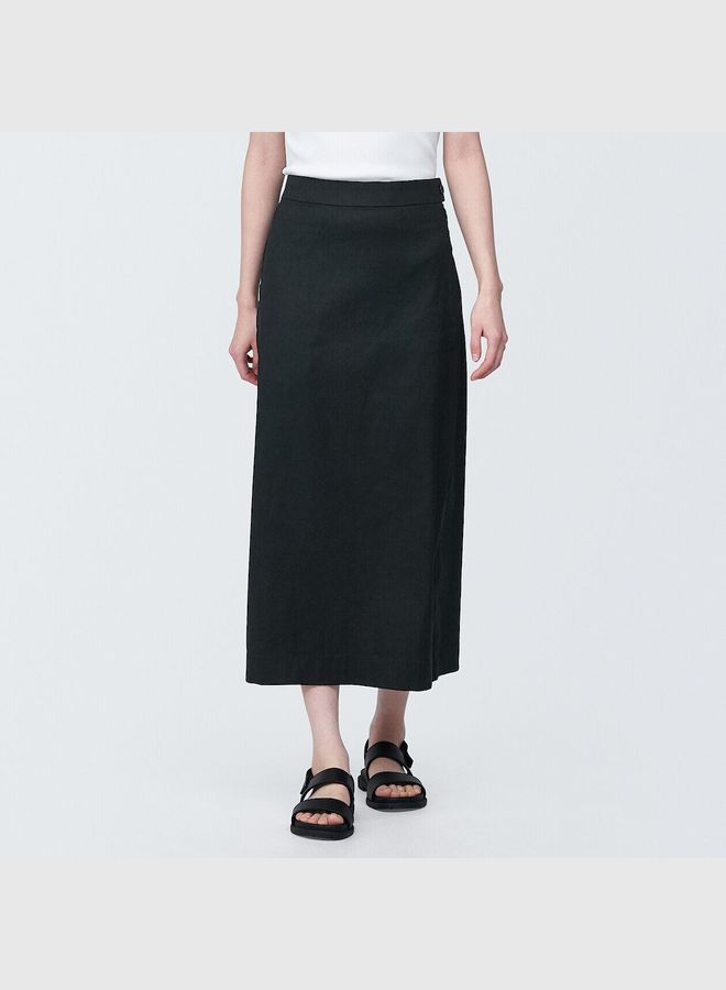 Hemp Blend Stretch Straight Skirt