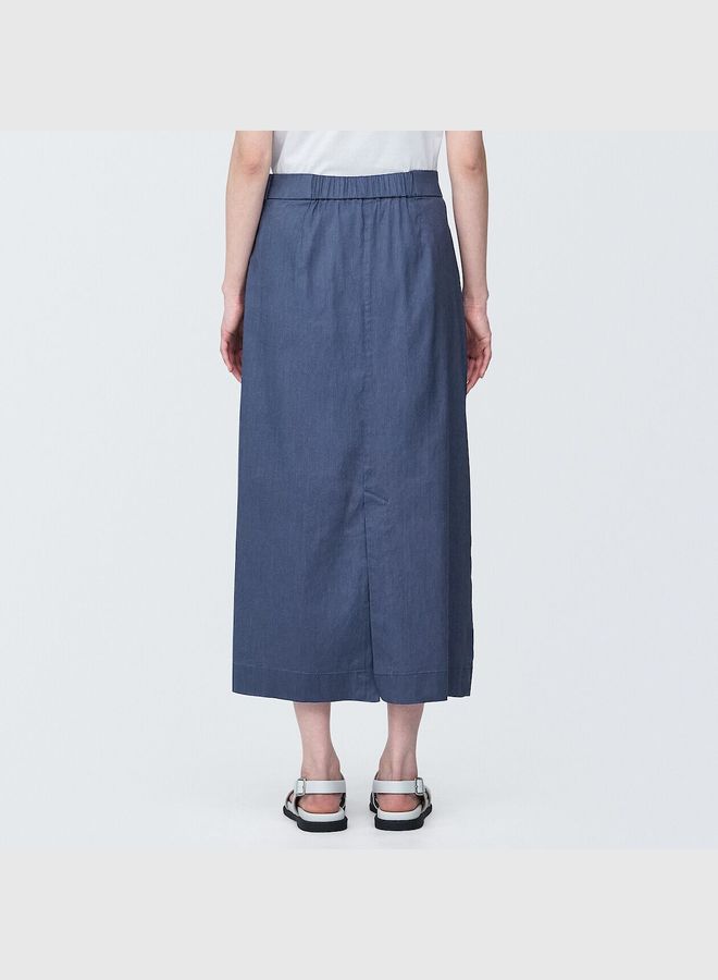 Hemp Blend Stretch Straight Skirt