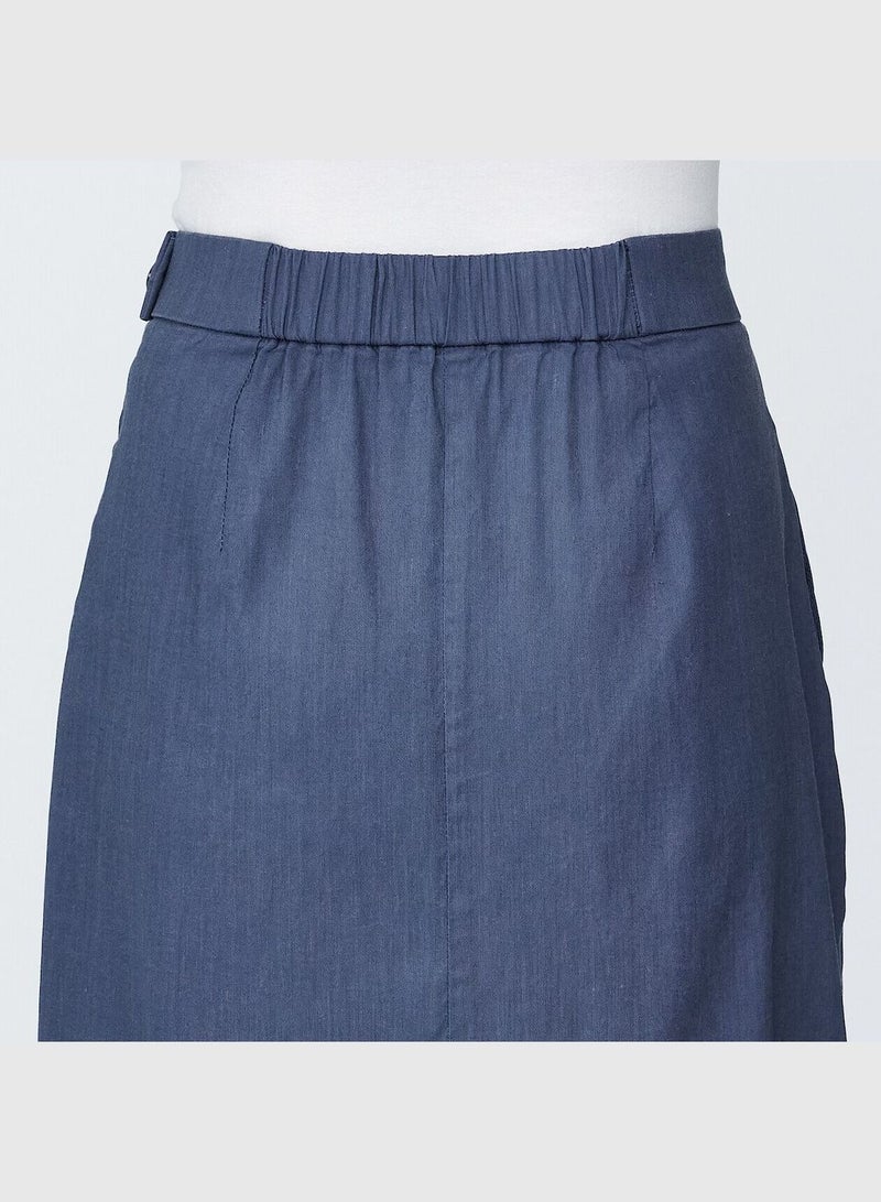 Hemp Blend Stretch Straight Skirt