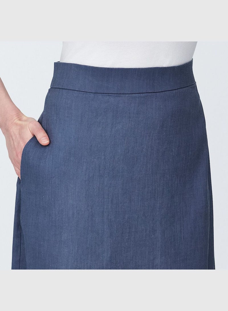 Hemp Blend Stretch Straight Skirt