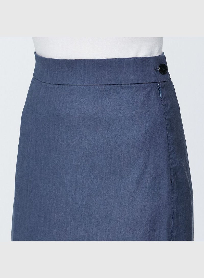 Hemp Blend Stretch Straight Skirt