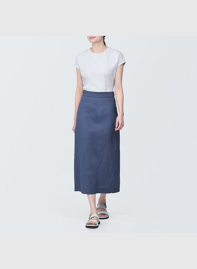 Hemp Blend Stretch Straight Skirt