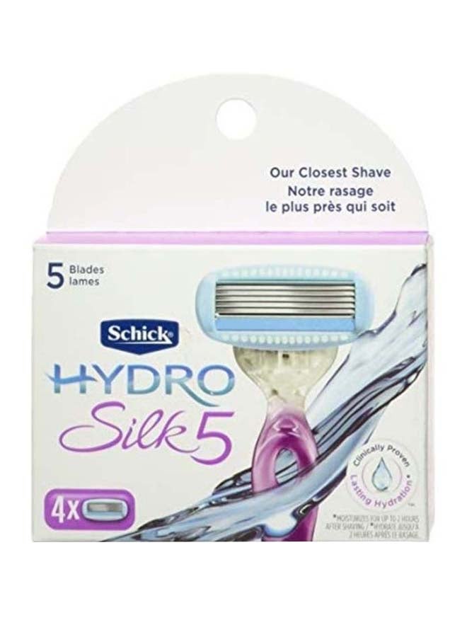 Hydro Silk Moisturizing Razor Blade Refills for Women Pink/White