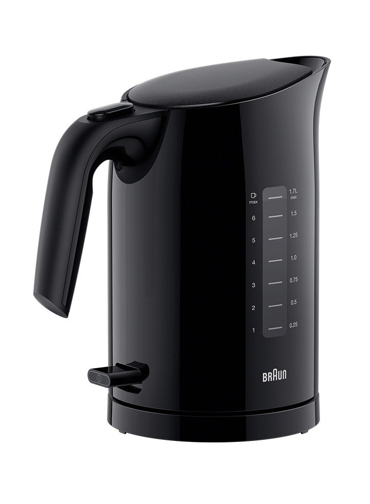 PurEase Water Kettle, auto shut-off, Fast boiling, 3-way protection 1.7 L 3000 W WK 3110 BK Black