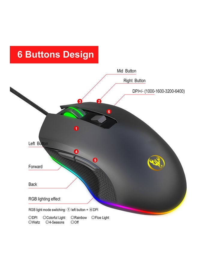 6400DPI Wired Gaming Mouse