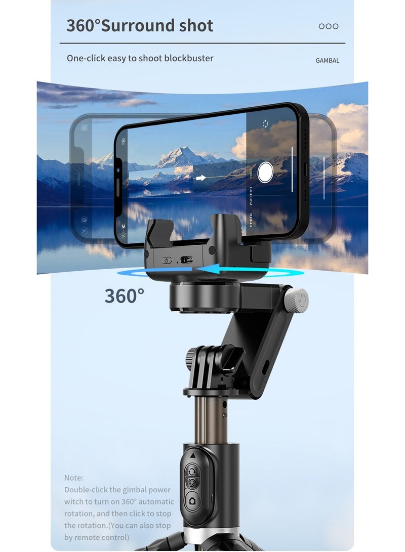 360 Rotation Following Shooting Mode Gimbal Stabilizer Selfie Stick Tripod Gimbal For iPhone Phone Smartphone Live Photography