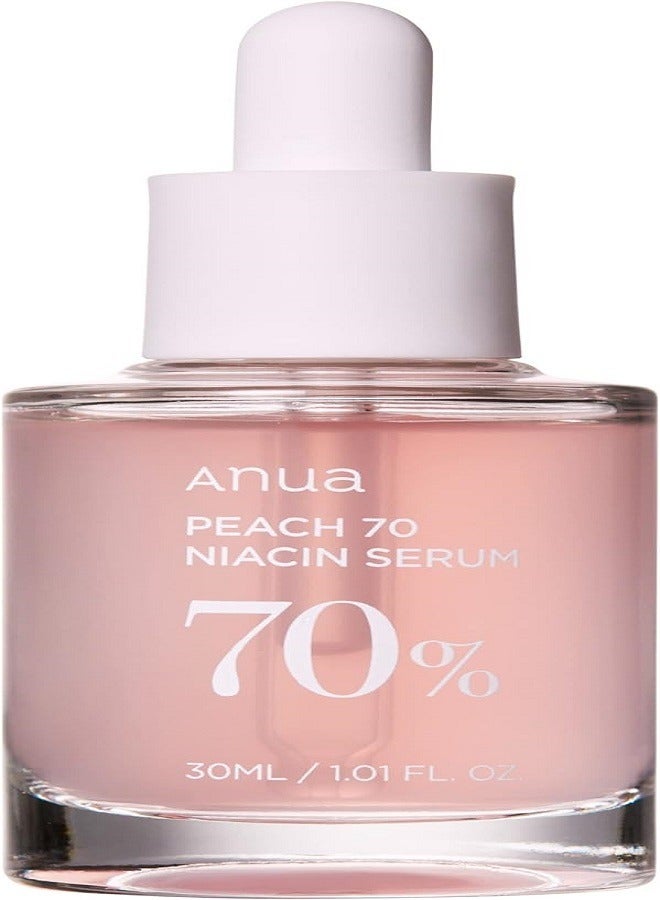 Anua Peach 70% Niacinamide Serum 30ml, Brightening Hydrating Face Serum Hyperpigmentation Treatment For Daily Clean Beauty, Niacin Serum Bright a Dull Complexion and Visibly Reduce Bumpy Skin