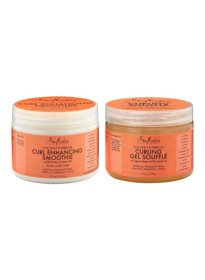 Curl Enhancing Smoothie And Curling Gel Souffle Set 1xSmoothie 340g, 1x Gel 340g