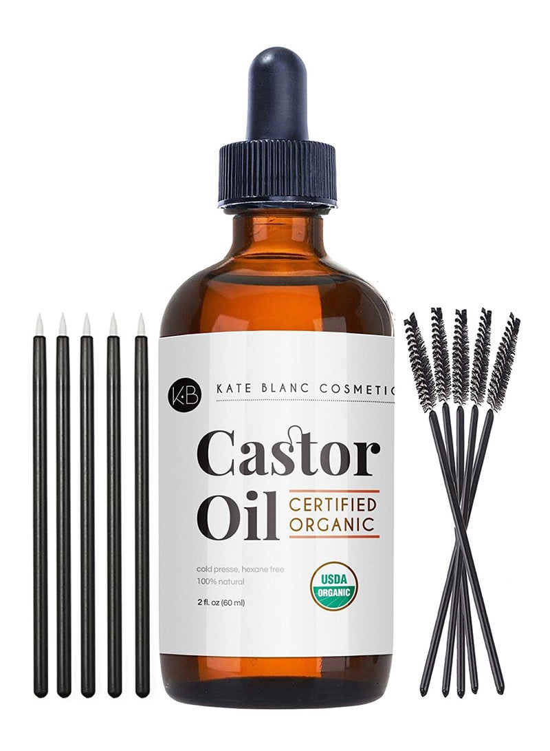 Castor Hair Oil With Eyelash And Brow Brush 60ml