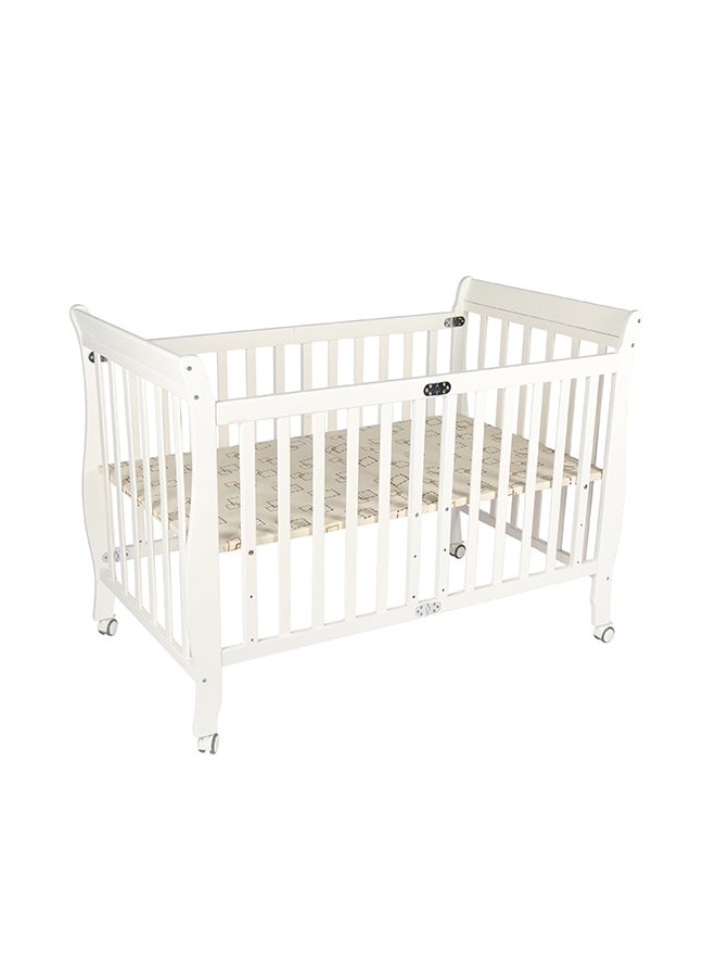 Wooden Foldable Baby Crib 129x69x96 Cm 0 To 4 Years