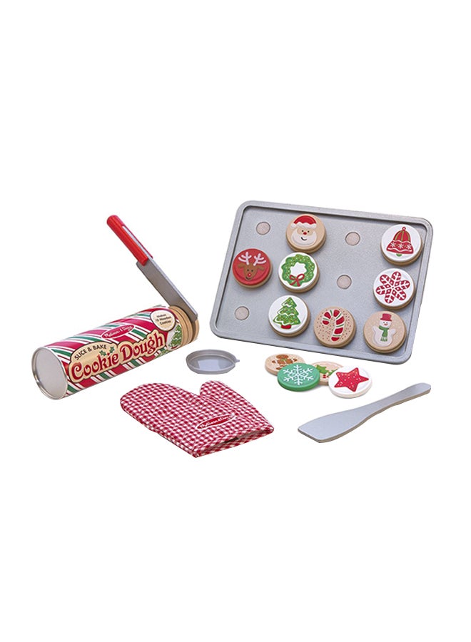 Melissa & Doug Slice & Bake Cookie Set – 12-Piece Wooden Pretend Play Baking Set with Cookies, Tray, Oven Mitt, Knife, Toppings & Storage Tube – Toy for Kids Ages 3 & Up | MD4074