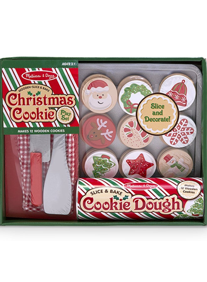 Melissa & Doug Slice & Bake Cookie Set – 12-Piece Wooden Pretend Play Baking Set with Cookies, Tray, Oven Mitt, Knife, Toppings & Storage Tube – Toy for Kids Ages 3 & Up | MD4074