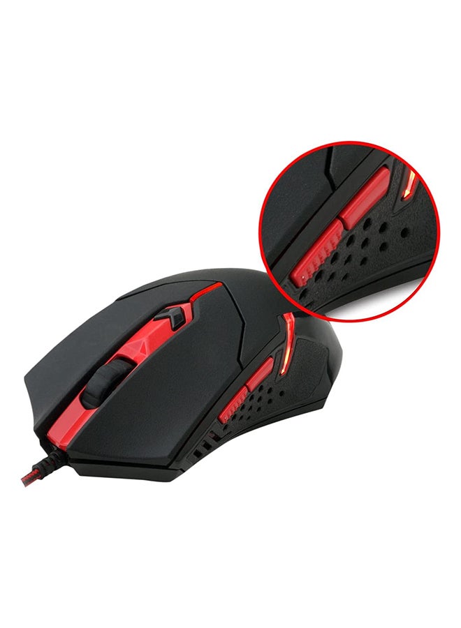 Redragon K552-BB Gaming Keyboard and Mouse, Large Mouse Pad, PC Gaming Headset with Microphone Combo 87 Key Mechanical Keyboard with Blue Switches for Windows PC Games-Keyboard Mouse Pad Head