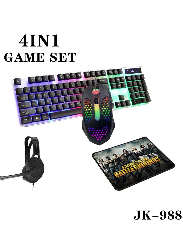 4 IN 1 Gaming Combo Keyboard Mouse Headphone Mouse Pad SET