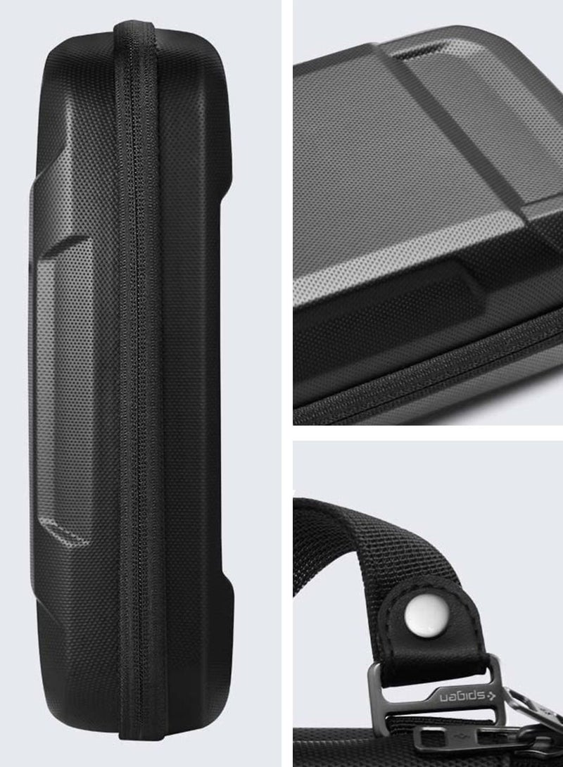 Rugged Armor PRO Portable Travel Carrying Case Cover for Nintendo Switch OLED (2021 / 2017 Models) with Game Storage and AirTag holder - Black