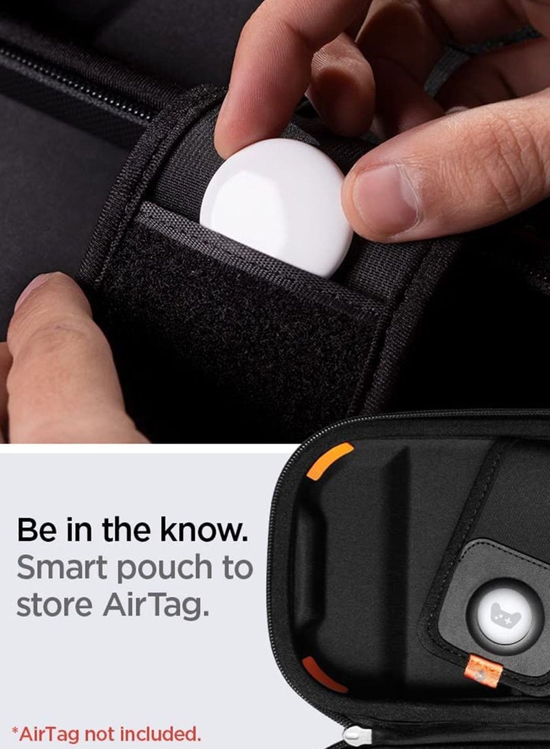 Rugged Armor PRO Portable Travel Carrying Case Cover for Nintendo Switch OLED (2021 / 2017 Models) with Game Storage and AirTag holder - Black