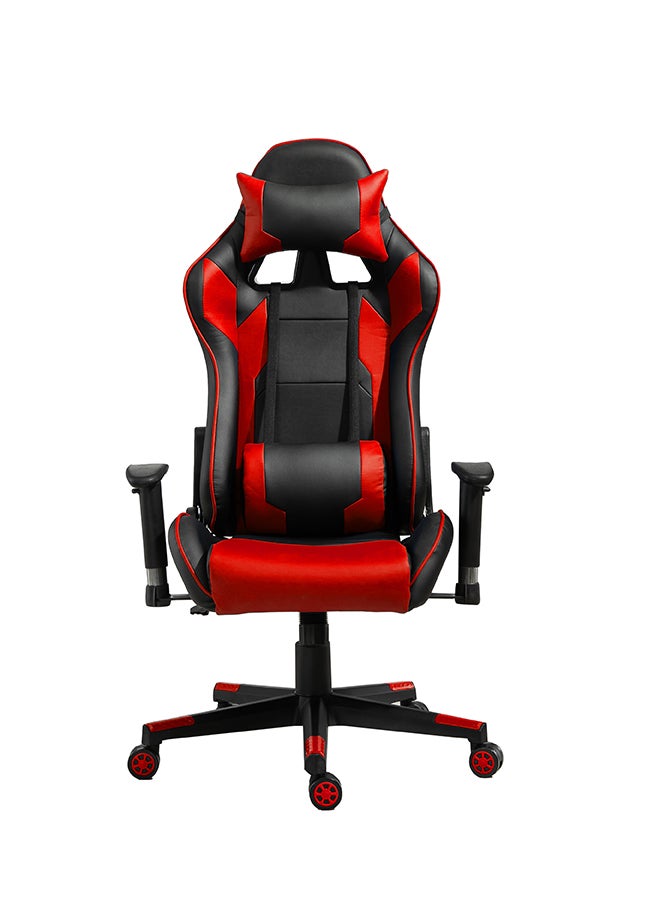 Ergonomically Designed Super Comfort Gaming Chair With Headrest Pillow, Lumbar Cushion And Retractable Footrest Red/Black 81x64x31cm