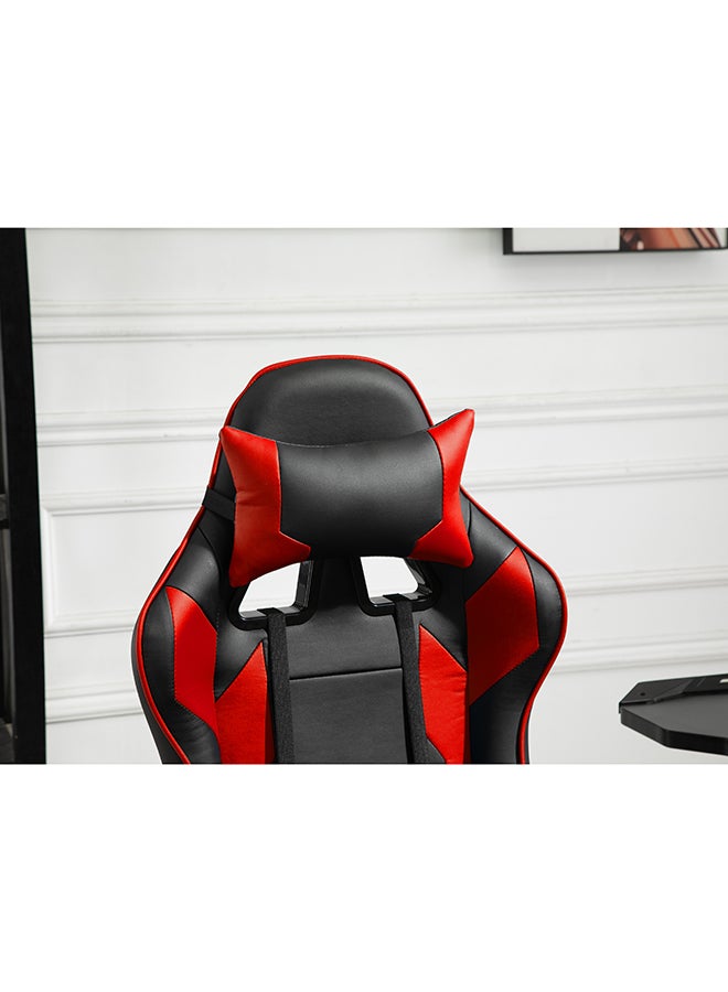 Ergonomically Designed Super Comfort Gaming Chair With Headrest Pillow, Lumbar Cushion And Retractable Footrest Red/Black 81x64x31cm