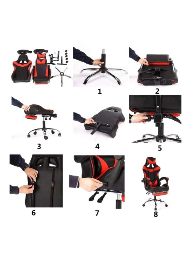 Ergonomically Designed Super Comfort High Back Office/Gaming Chair With Headrest Pillow, Lumbar Cushion And Retractable Footrest