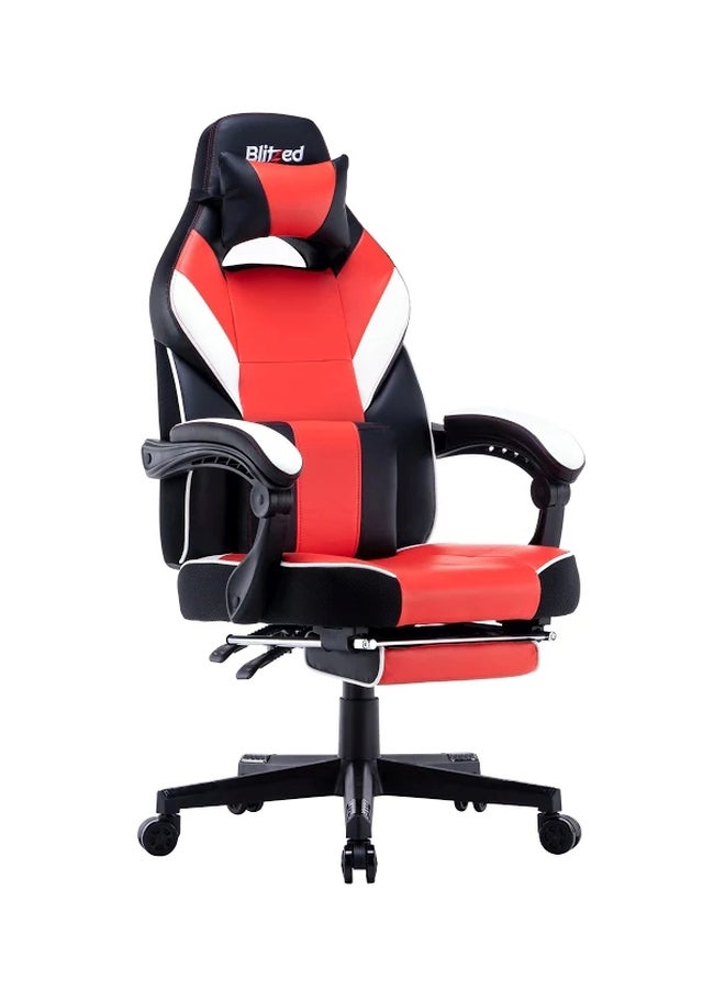 Gaming Chair With Footrest Red/Black/White 135x44x58cm