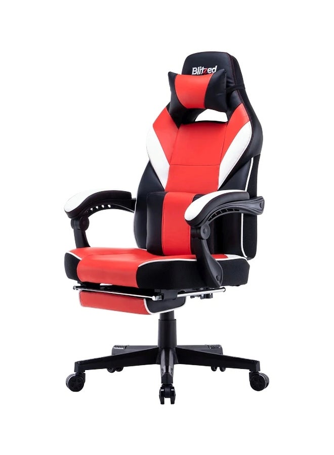 Gaming Chair With Footrest Red/Black/White 135x44x58cm