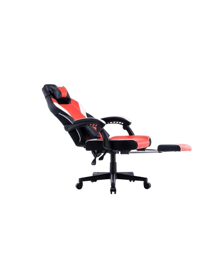 Gaming Chair With Footrest Red/Black/White 135x44x58cm