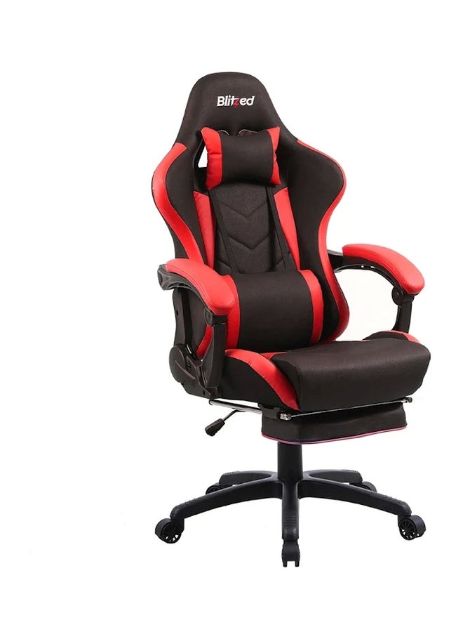 Gaming Racing Style Chair With Retractable Footrest Black/Red