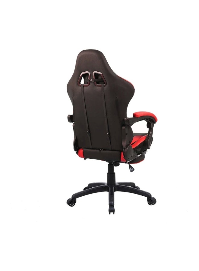 Gaming Racing Style Chair With Retractable Footrest Black/Red