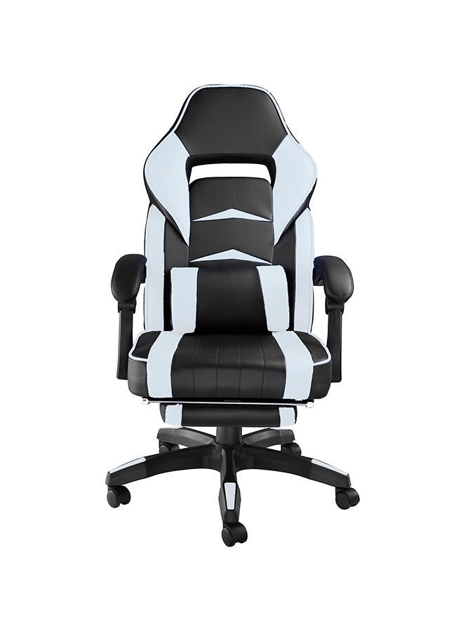 Gaming Chair Racing Style With Retractable Footrest White/Black 135x44x53cm