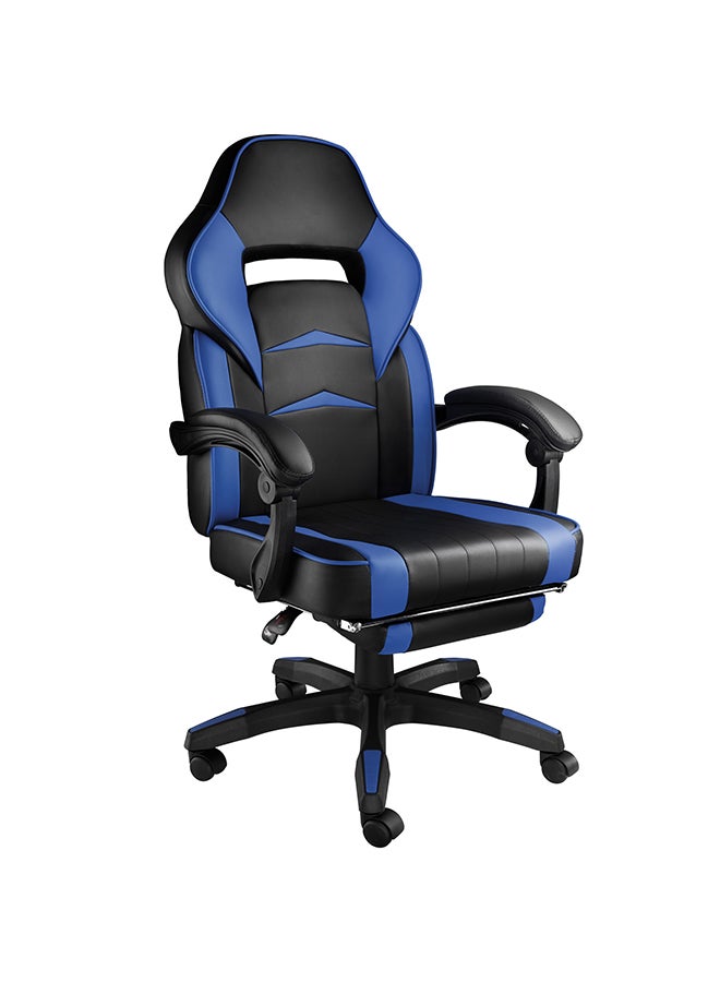 Gaming Chair Racing Style With Retractable Footrest Blue/Black 135x44x53cm