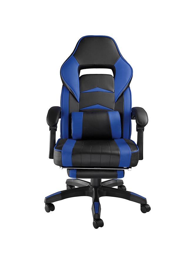 Gaming Chair Racing Style With Retractable Footrest Blue/Black 135x44x53cm