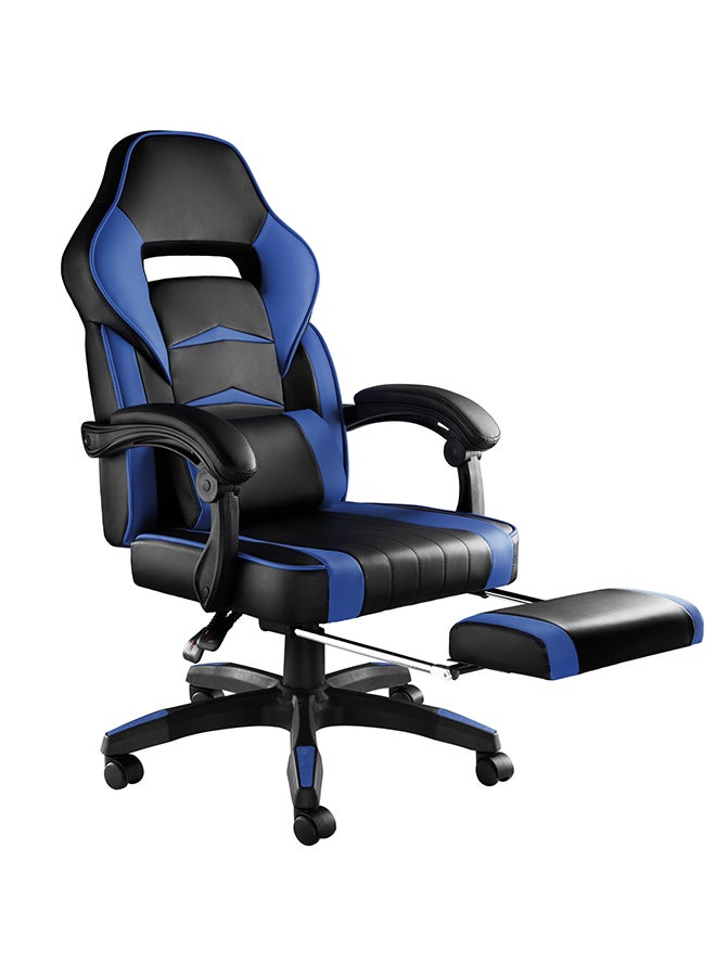 Gaming Chair Racing Style With Retractable Footrest Blue/Black 135x44x53cm