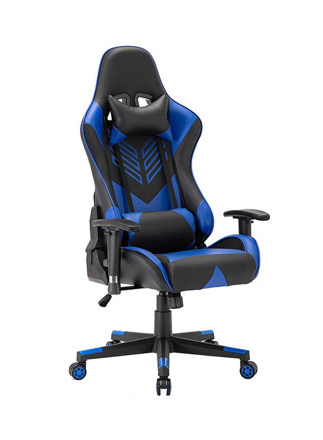 Throne U Leatherette PC Recliner Executive Ergonomic Adjustable Gaming Chair- Black & Blue