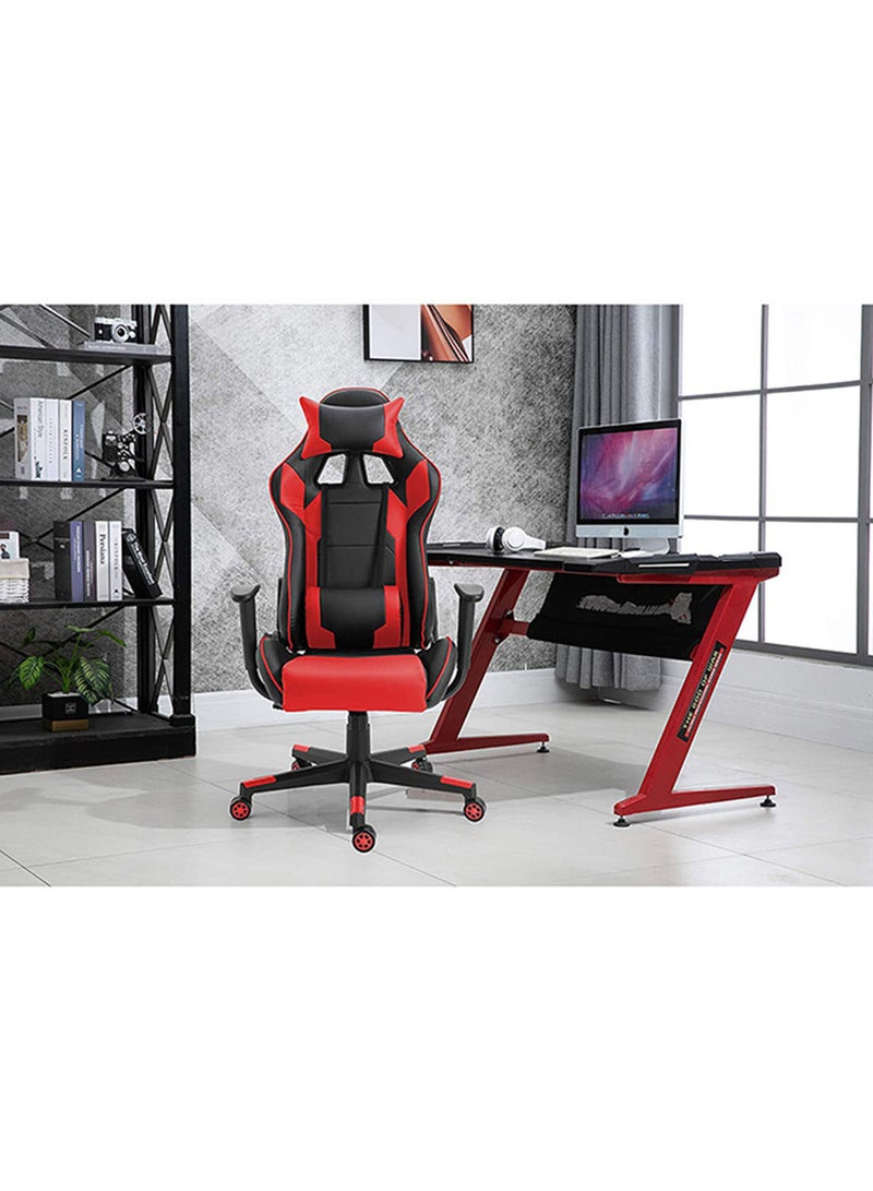 Throne U Leatherette PC Recliner Executive Ergonomic Adjustable Gaming Chair- Black & Red