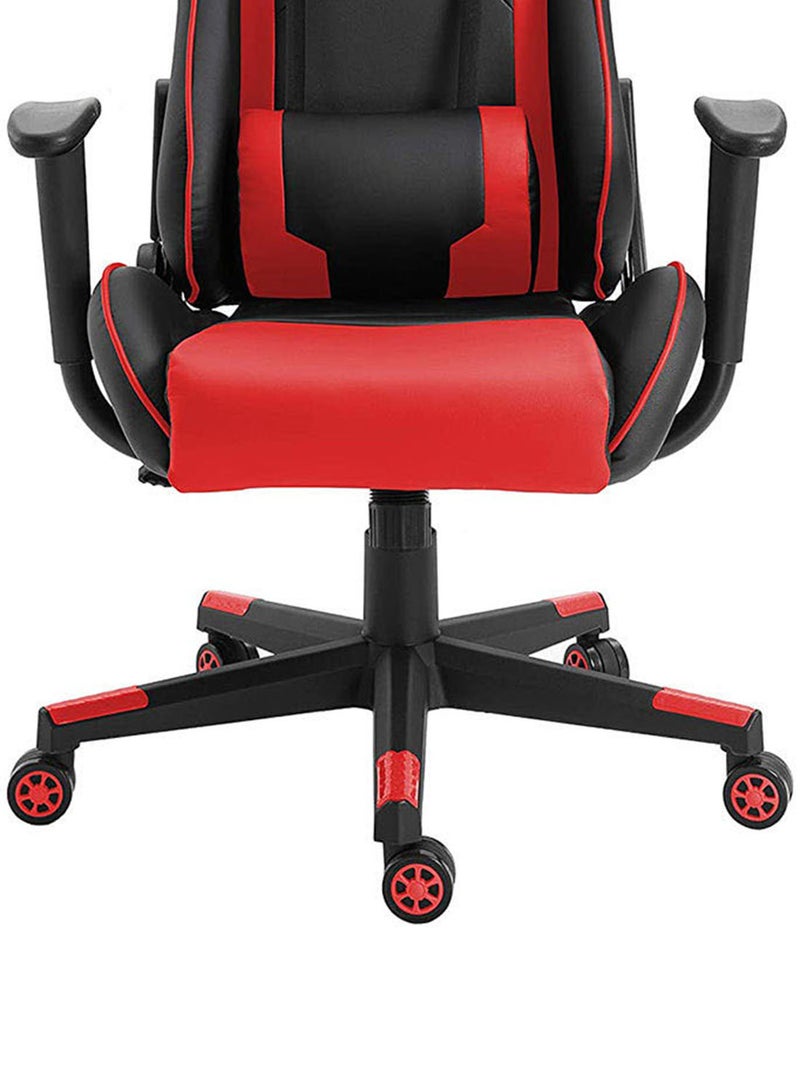 Throne U Leatherette PC Recliner Executive Ergonomic Adjustable Gaming Chair- Black & Red