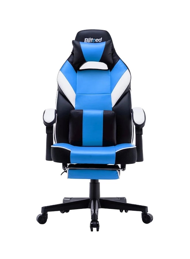 Gaming Chair With Retractable Footrest Porto Blue/Black 84x34x65cm