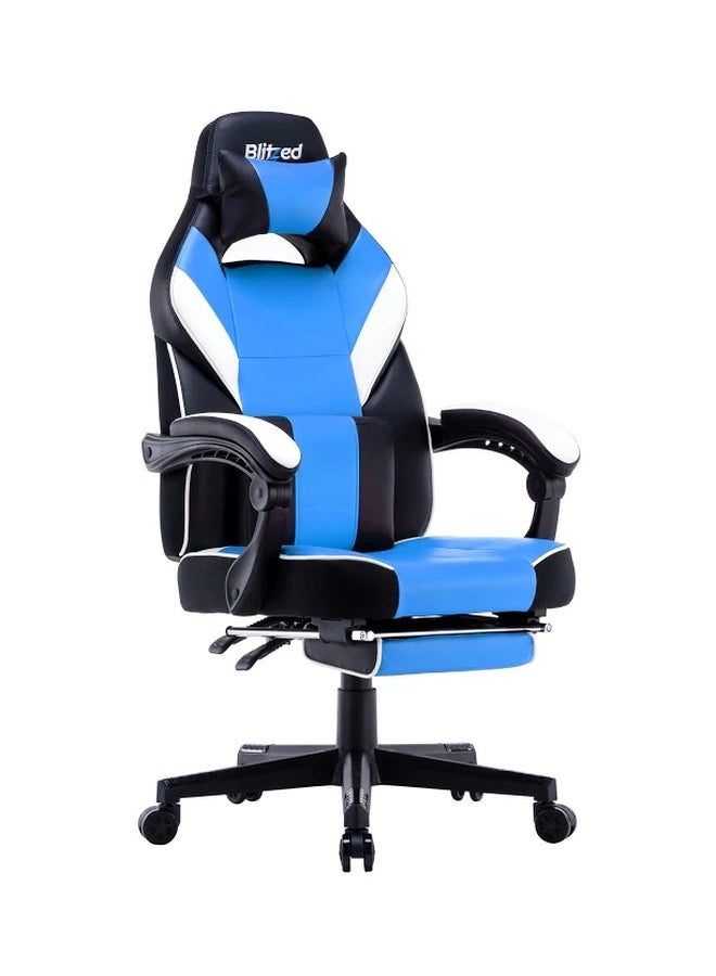 Gaming Chair With Retractable Footrest Porto Blue/Black 84x34x65cm