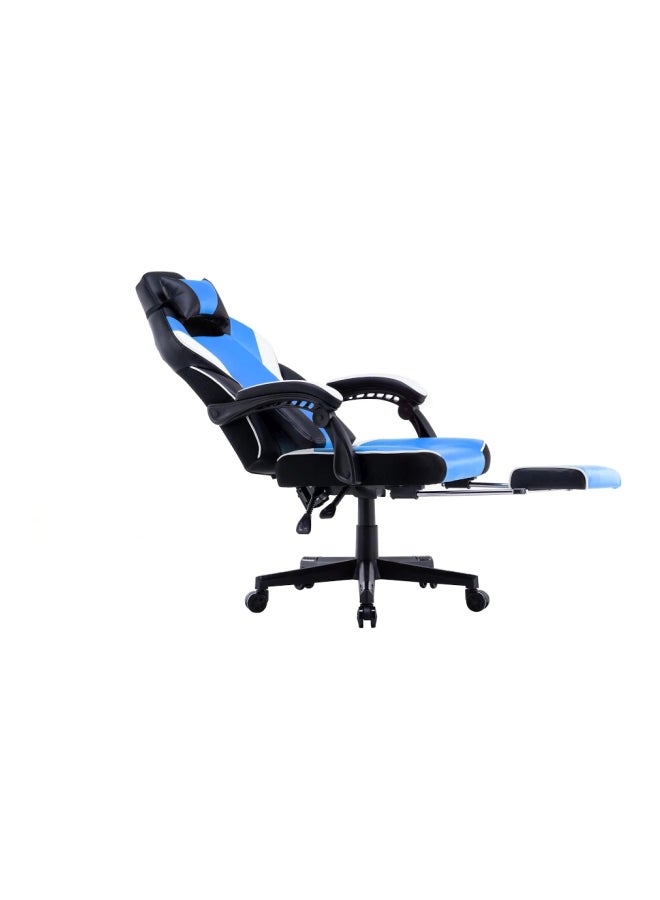 Gaming Chair With Retractable Footrest Porto Blue/Black 84x34x65cm