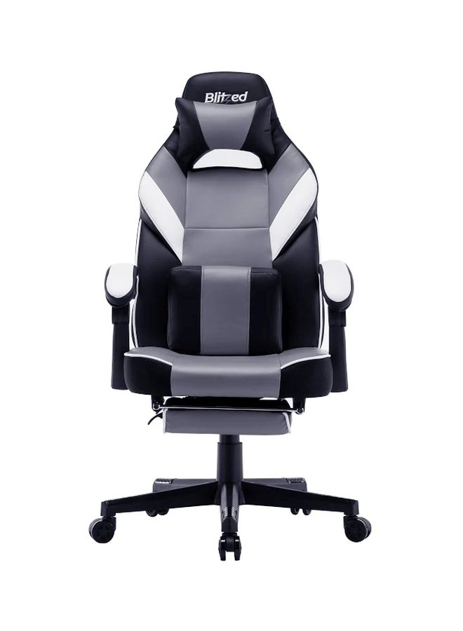 Gaming Chair With Retractable Footrest Porto Grey/Black 84x34x65cm