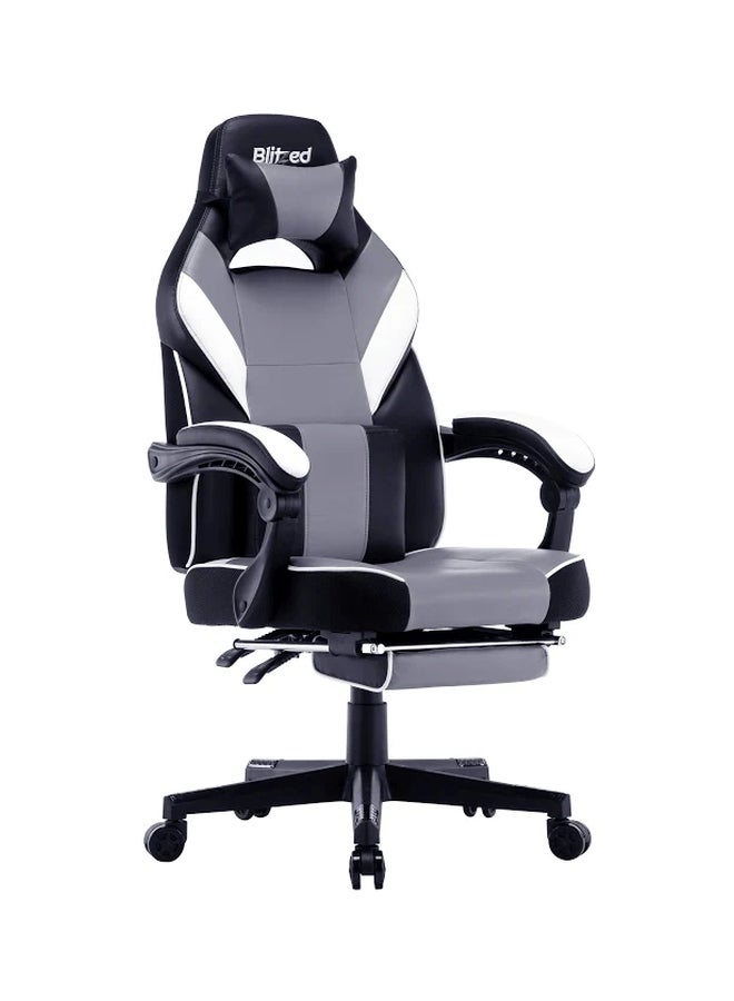 Gaming Chair With Retractable Footrest Porto Grey/Black 84x34x65cm