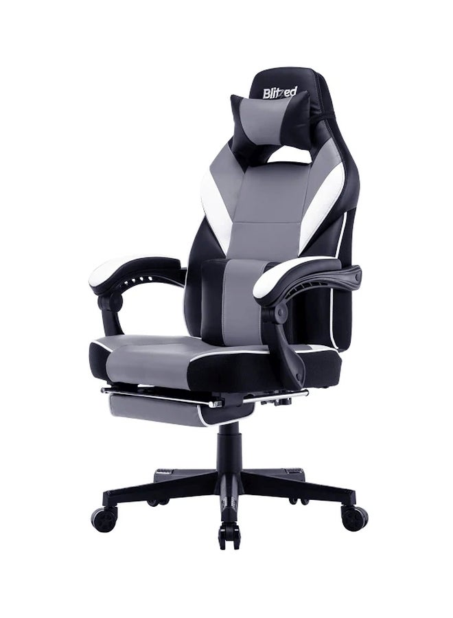 Gaming Chair With Retractable Footrest Porto Grey/Black 84x34x65cm