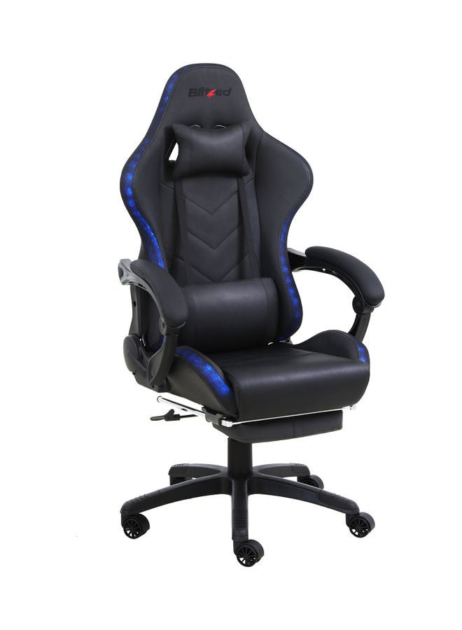 RGB Gaming Chair With Retractable Footrest And Lumbar Pillow Black