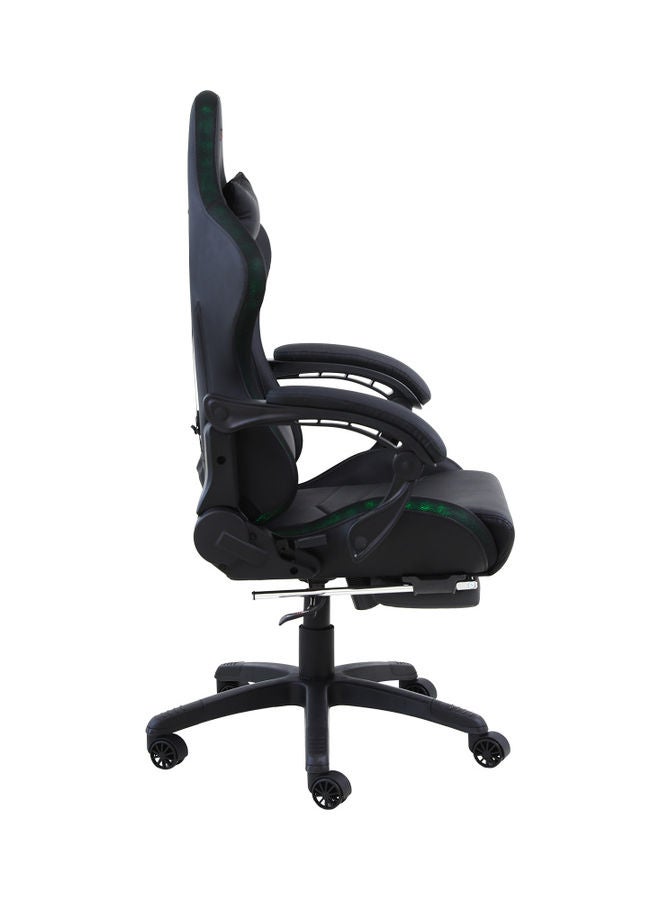 RGB Gaming Chair With Retractable Footrest And Lumbar Pillow Black