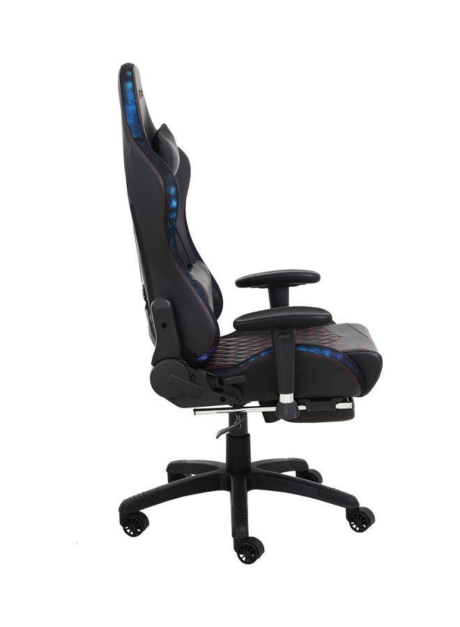 RGB Gaming Chair With Retractable Footrest And Lumbar Pillow Black