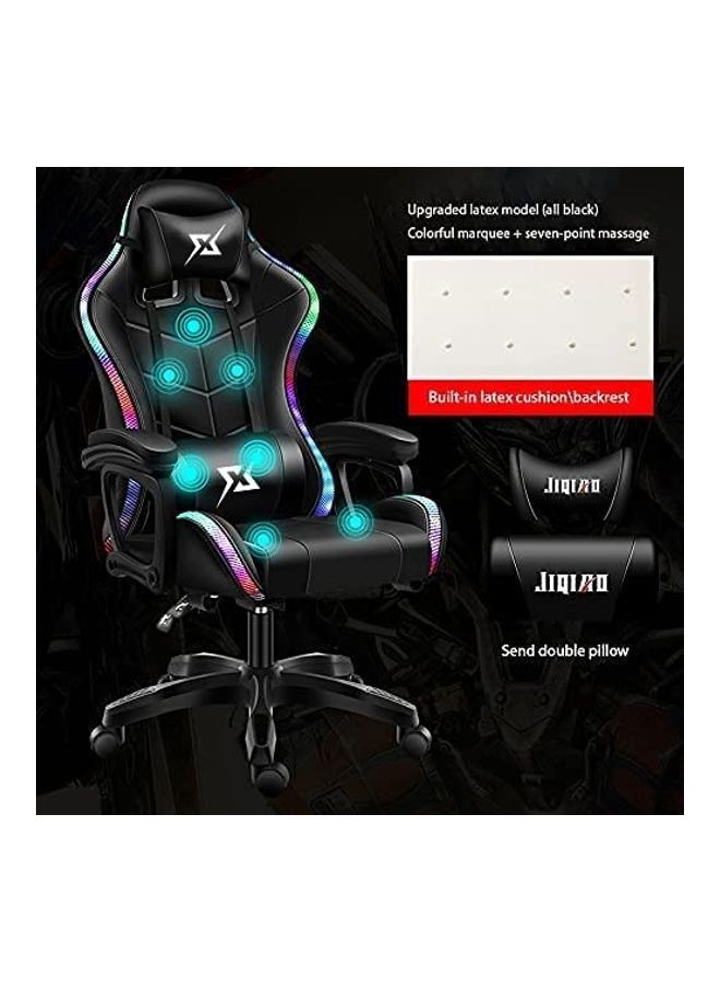 LED Light Gaming Chair With Bluetooth Speaker, Lumbar Support And Adjustable Back Bench