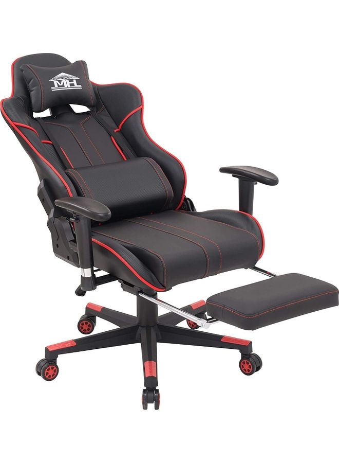 Video Computer Gaming Chair With Fully Reclining Foot Rest And Soft Leather