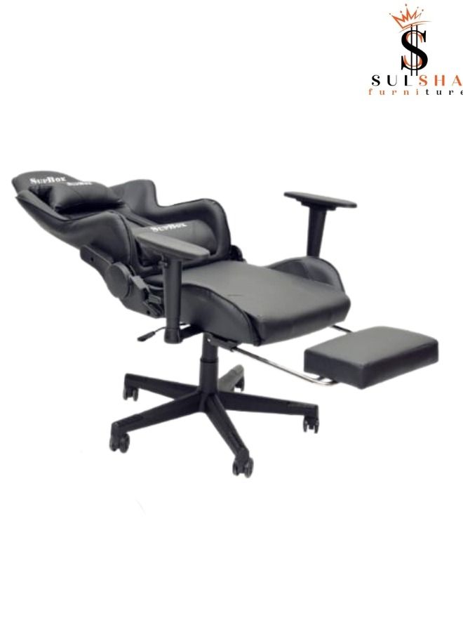 Executive Ergonomic Computer Desk Chair for Office and Gaming with headrest back comfort and lumbar support Black